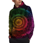 Coloful Mandala Print Pullover Hoodie