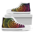 Colorful Gradient Mandala Print White High Top Sneakers