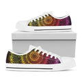 Colorful Gradient Mandala Print White Low Top Sneakers
