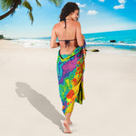Colorful Acid Melt Print Beach Sarong Wrap