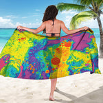 Colorful Acid Melt Print Beach Sarong Wrap