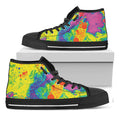 Colorful Acid Melt Print Black High Top Sneakers