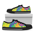 Colorful Acid Melt Print Black Low Top Sneakers
