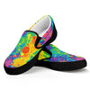 Colorful Acid Melt Print Black Slip On Shoes
