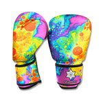 Colorful Acid Melt Print Boxing Gloves