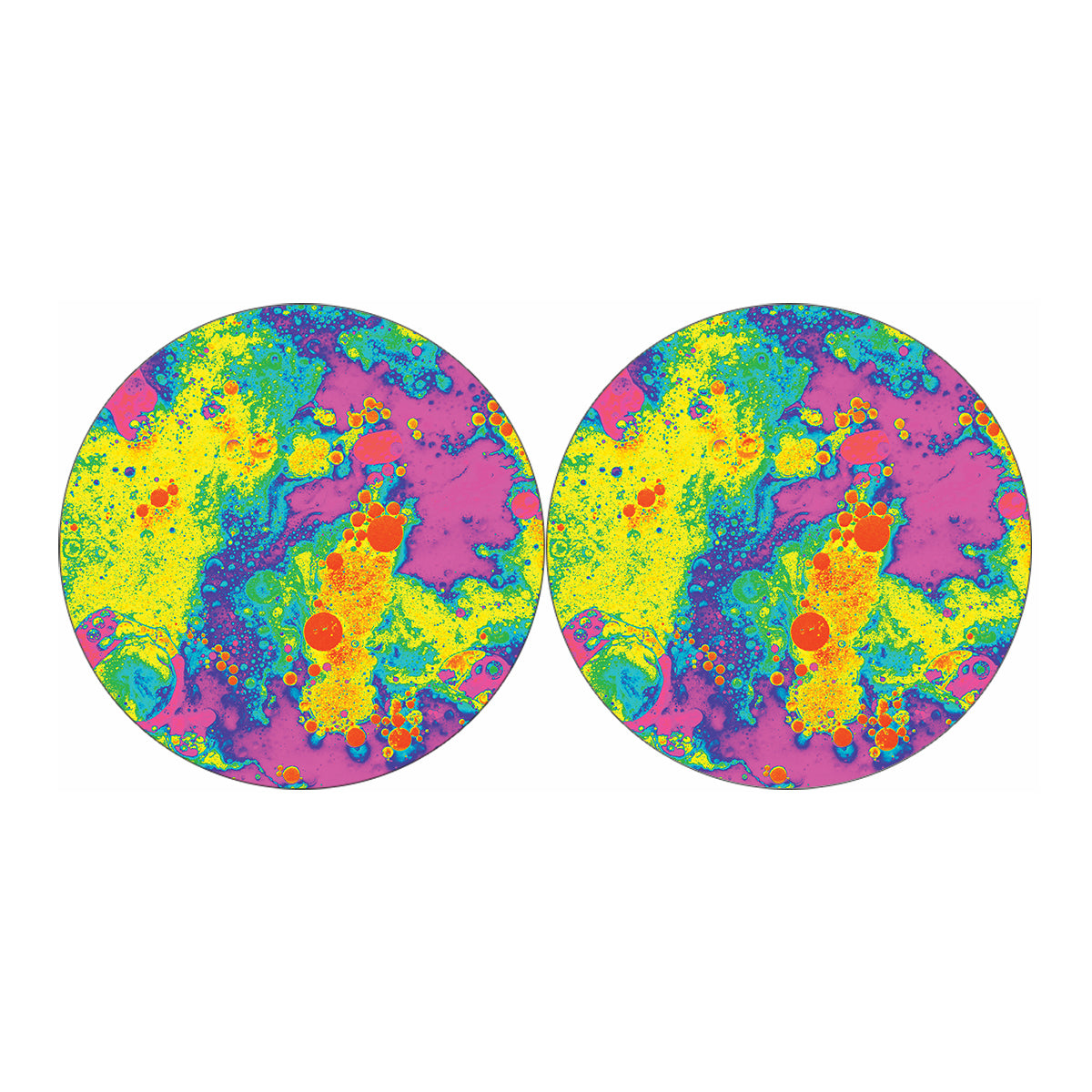Colorful Acid Melt Print Car Coasters