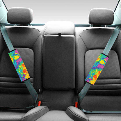 Colorful Acid Melt Print Car Seat Belt Covers