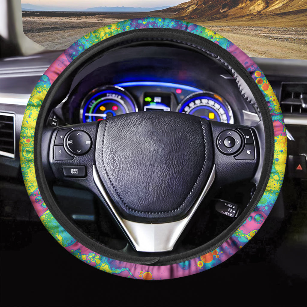 Colorful Acid Melt Print Car Steering Wheel Cover