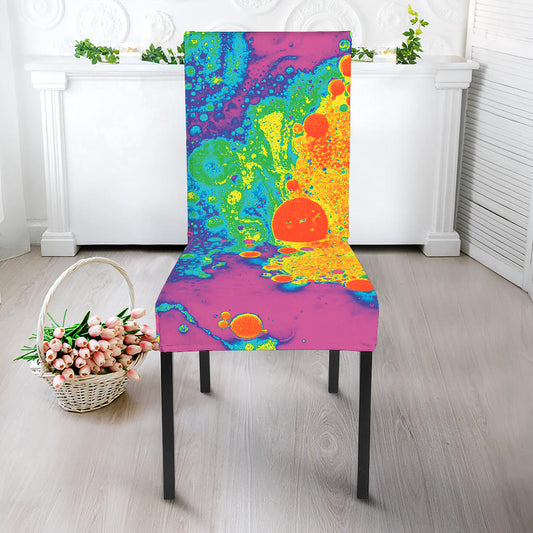 Colorful Acid Melt Print Dining Chair Slipcover