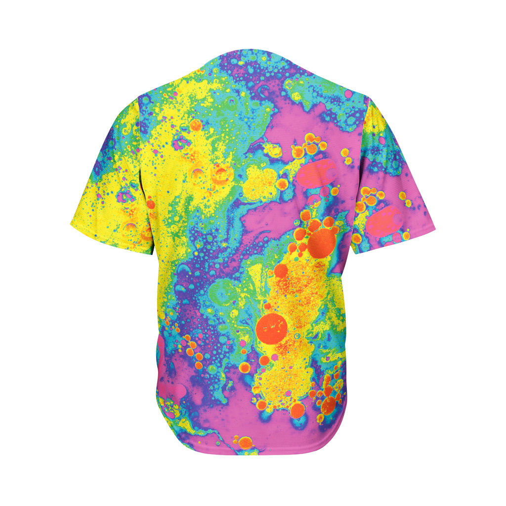 Colorful Acid Melt Print Men's Baseball Jersey