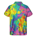 Colorful Acid Melt Print Men's Short Sleeve Shirt