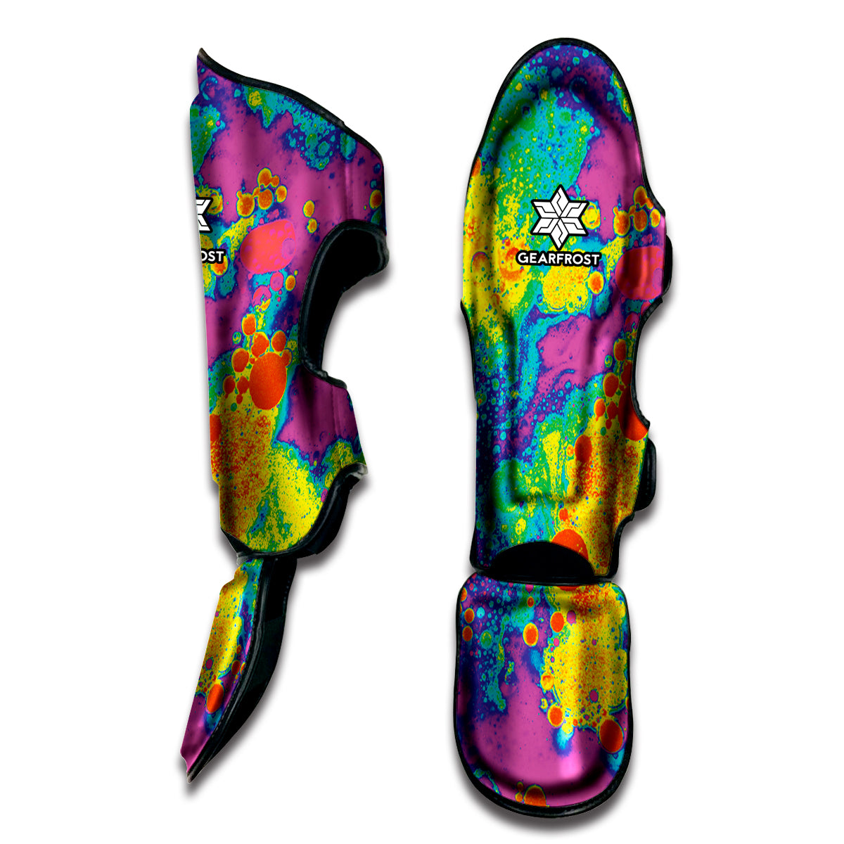 Colorful Acid Melt Print Muay Thai Shin Guard