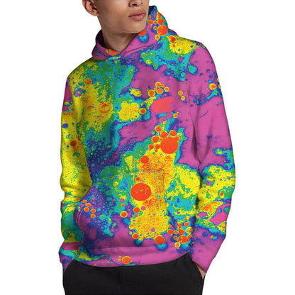 Colorful Acid Melt Print Pullover Hoodie