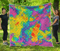 Colorful Acid Melt Print Quilt