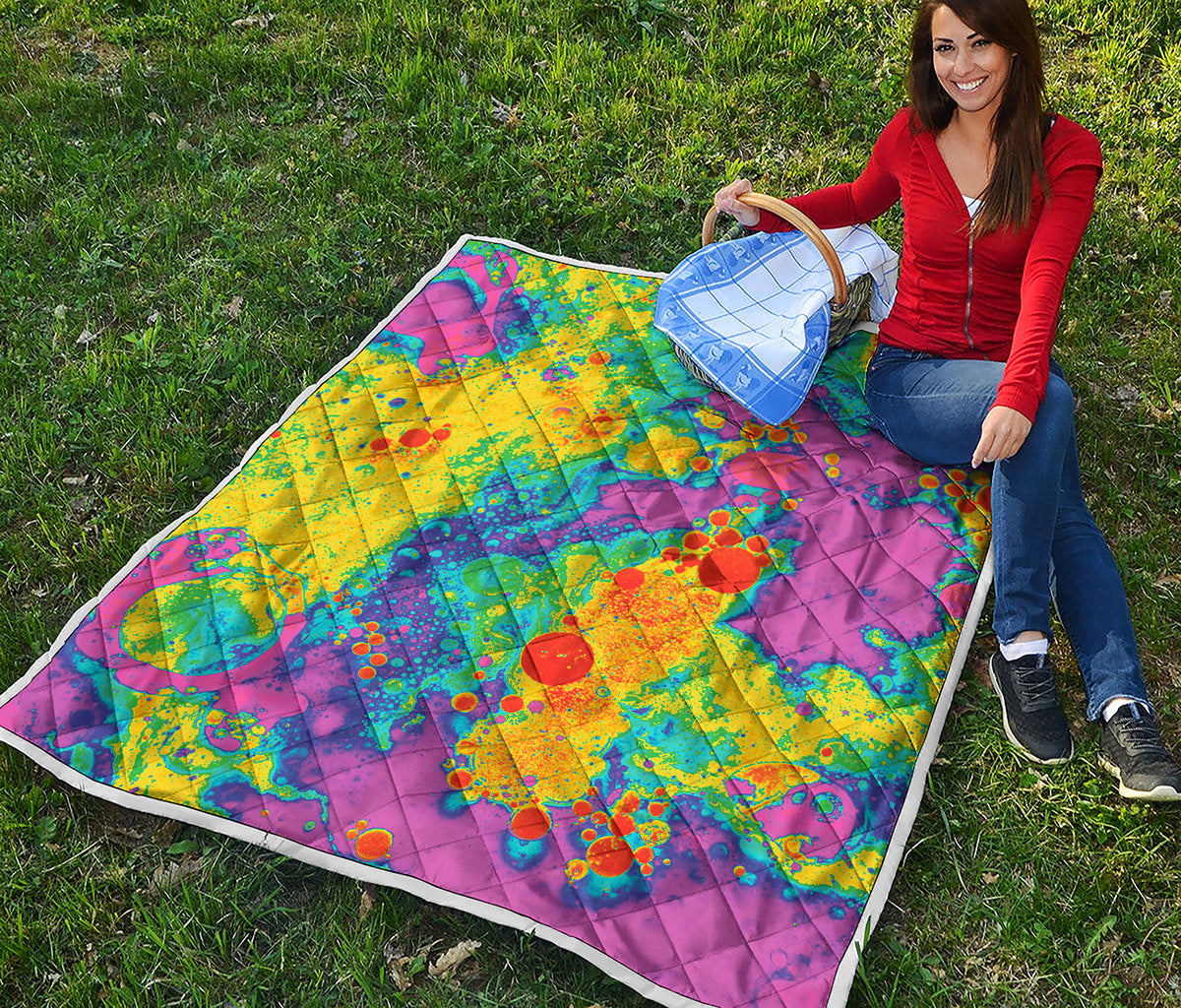 Colorful Acid Melt Print Quilt