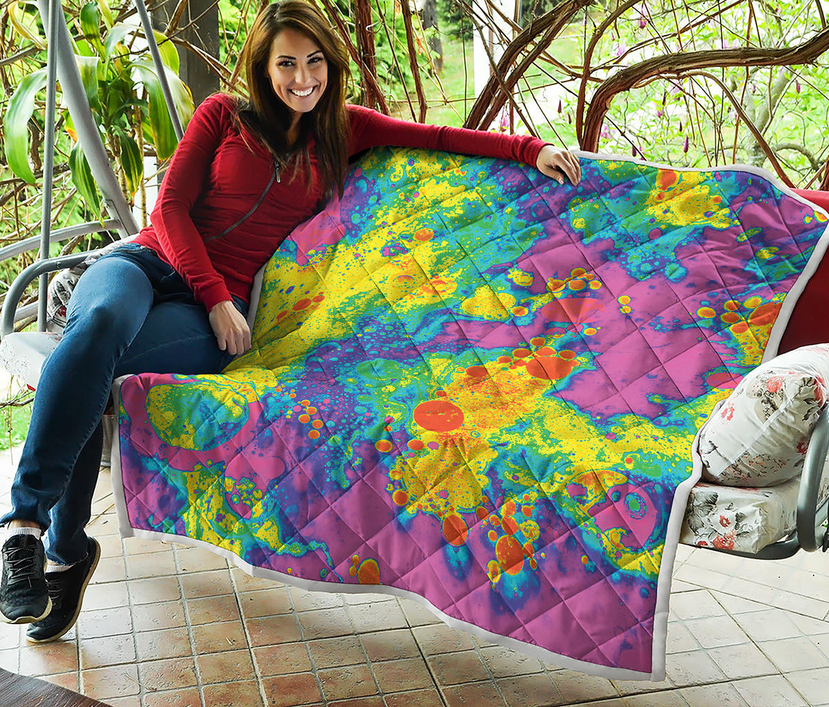 Colorful Acid Melt Print Quilt