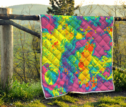 Colorful Acid Melt Print Quilt