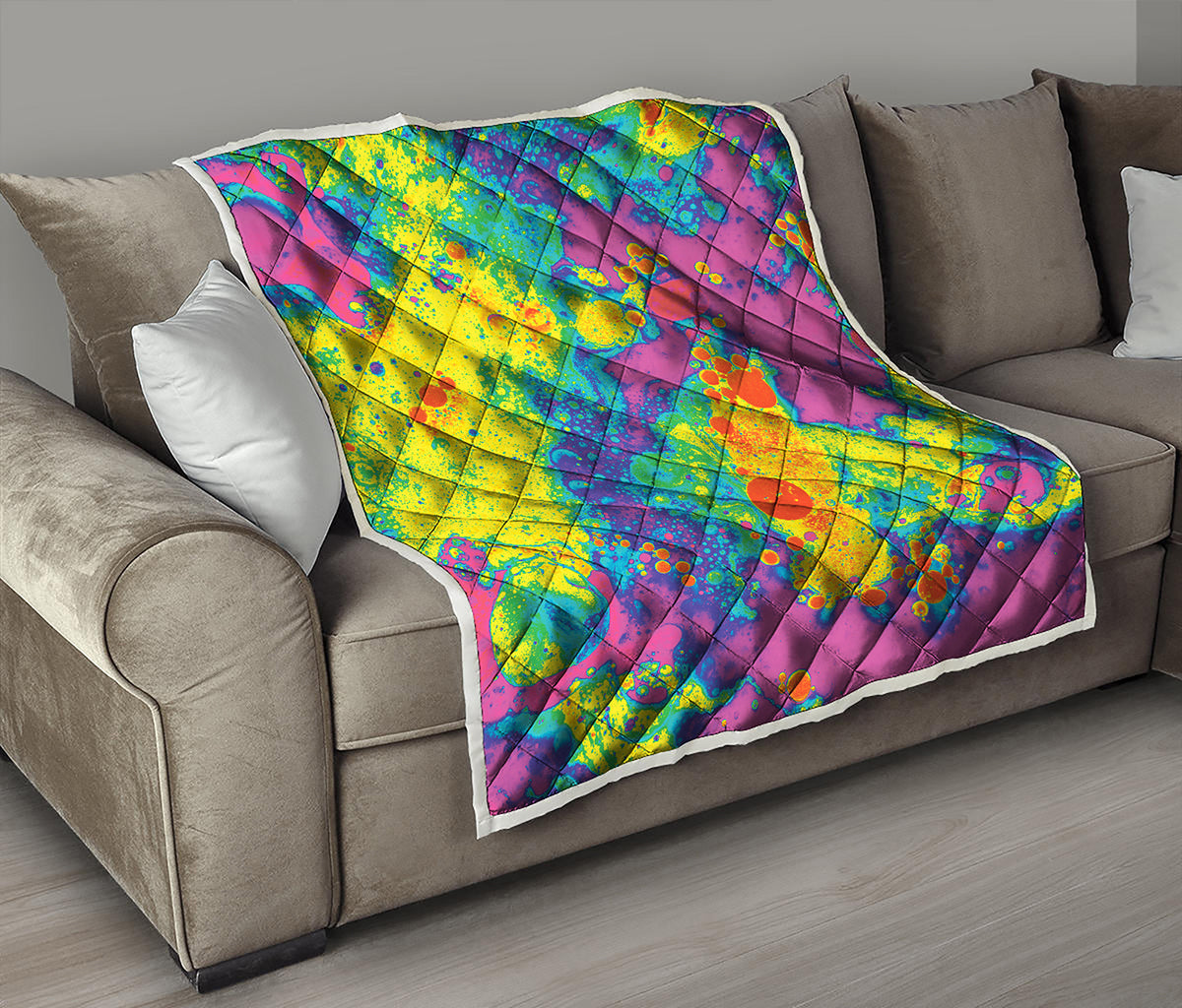 Colorful Acid Melt Print Quilt