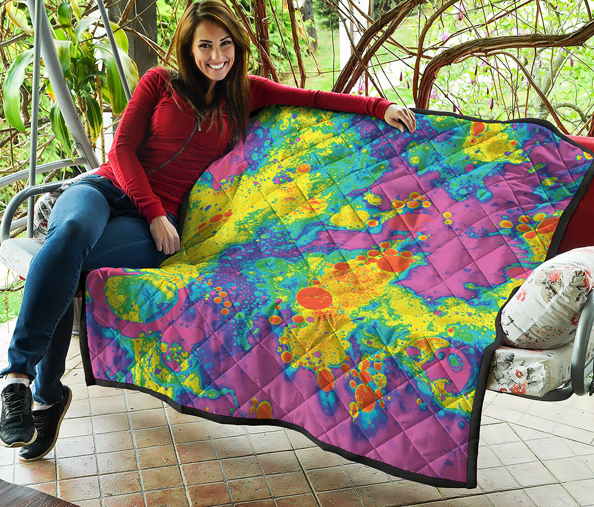 Colorful Acid Melt Print Quilt