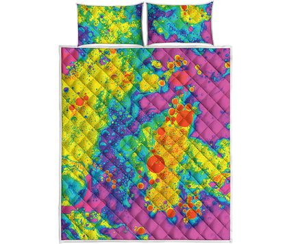 Colorful Acid Melt Print Quilt Bed Set