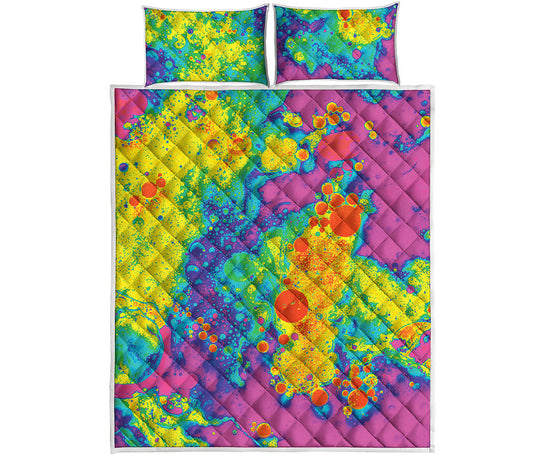 Colorful Acid Melt Print Quilt Bed Set