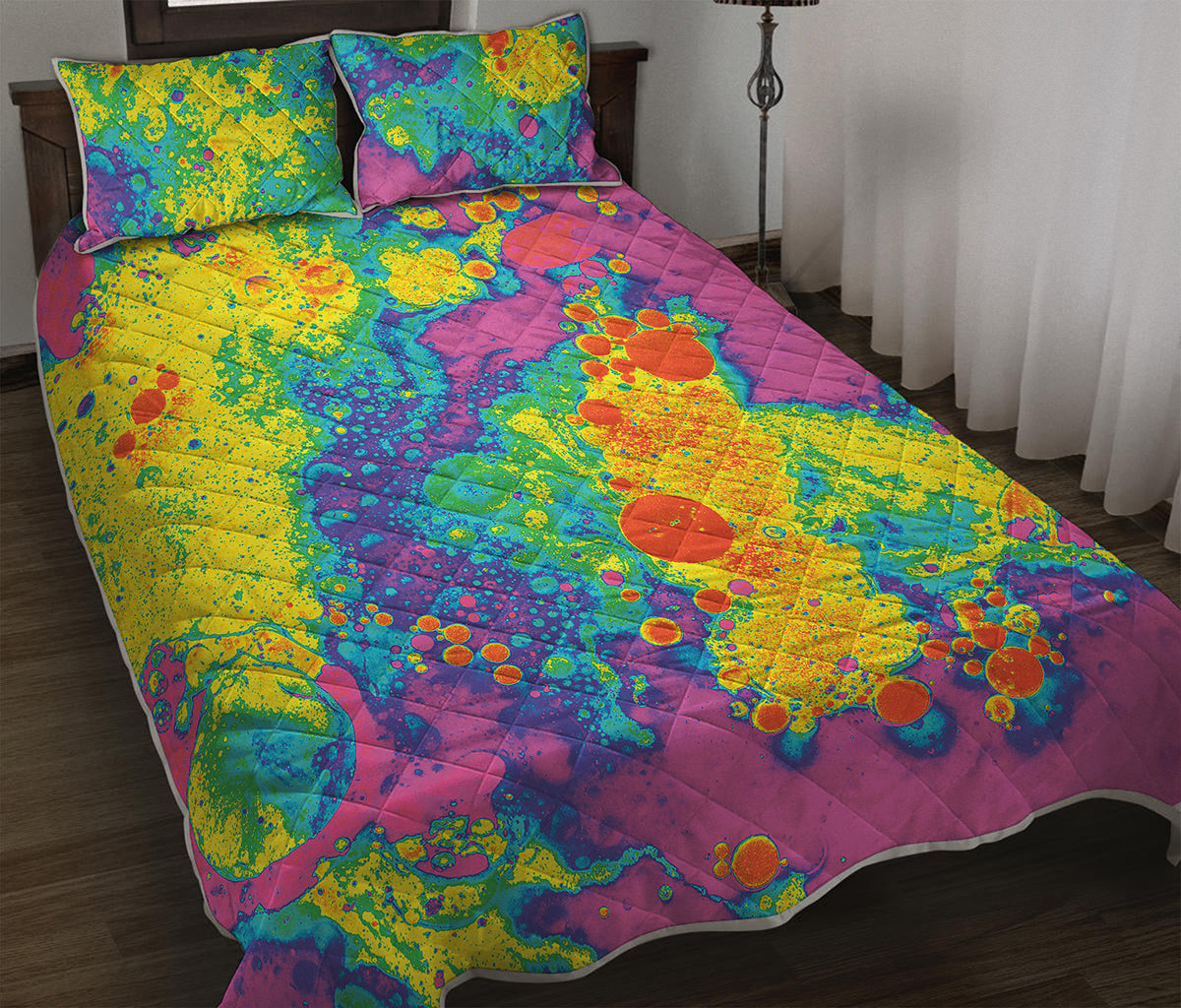 Colorful Acid Melt Print Quilt Bed Set