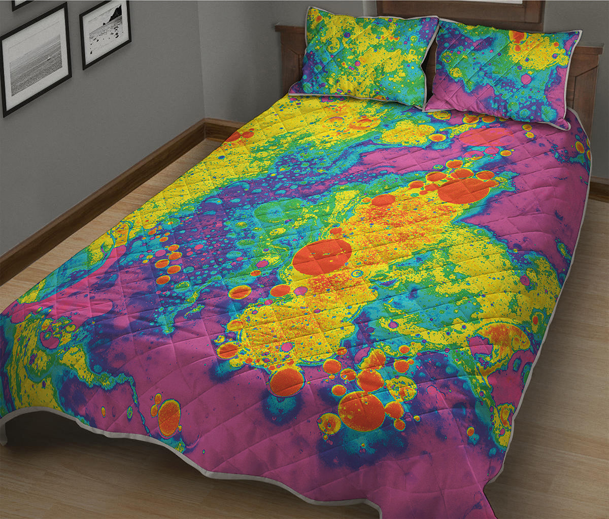 Colorful Acid Melt Print Quilt Bed Set