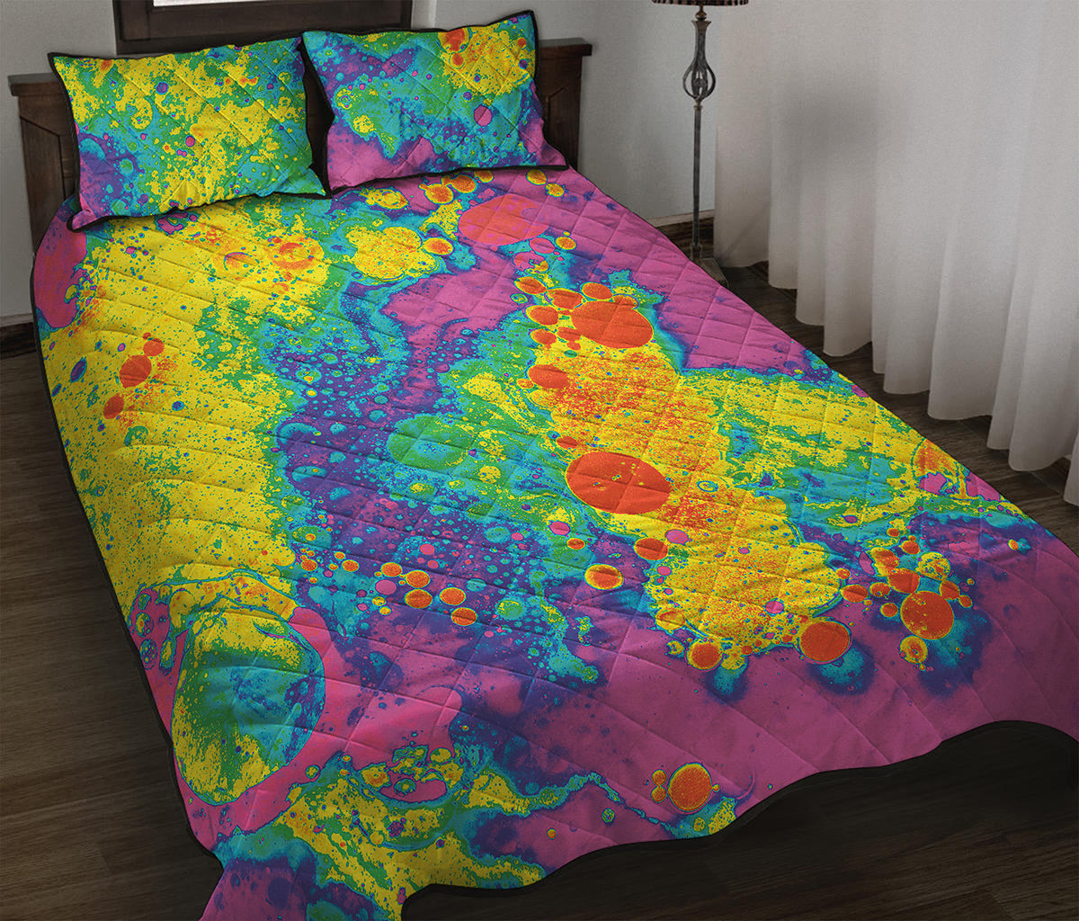 Colorful Acid Melt Print Quilt Bed Set