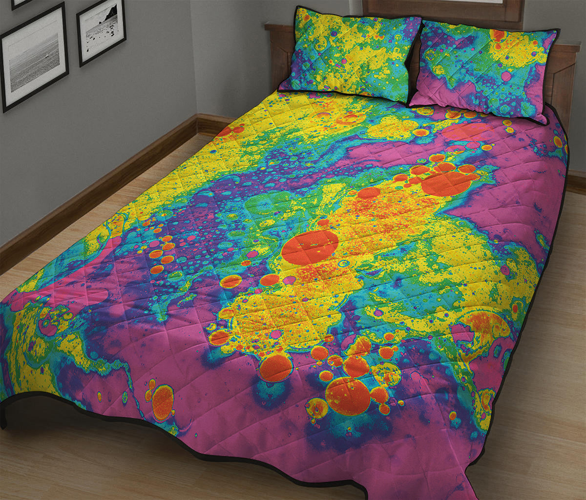 Colorful Acid Melt Print Quilt Bed Set