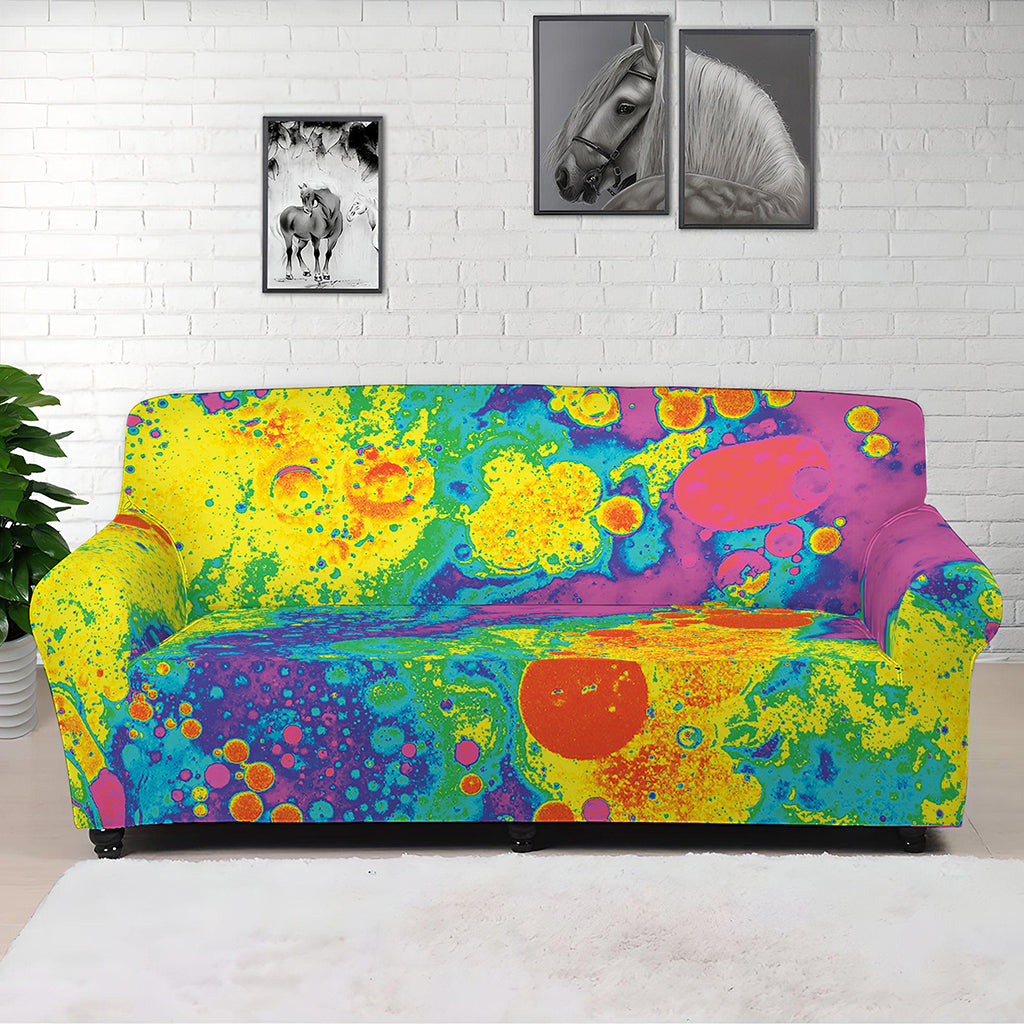 Colorful Acid Melt Print Sofa Cover