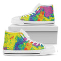 Colorful Acid Melt Print White High Top Sneakers