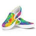 Colorful Acid Melt Print White Slip On Sneakers