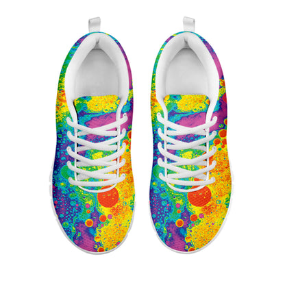 Colorful Acid Melt Print White Sneakers