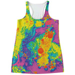 Colorful Acid Melt Print Women's Racerback Tank Top