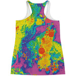 Colorful Acid Melt Print Women's Racerback Tank Top
