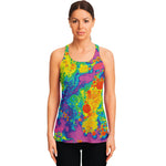 Colorful Acid Melt Print Women's Racerback Tank Top