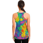 Colorful Acid Melt Print Women's Racerback Tank Top