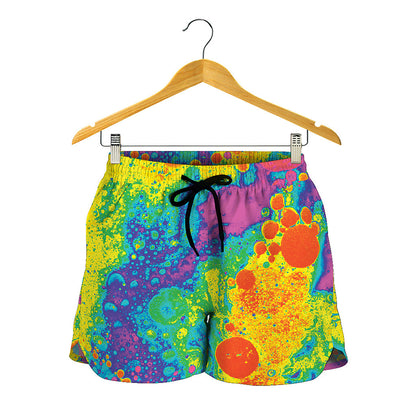 Colorful Acid Melt Print Women's Shorts