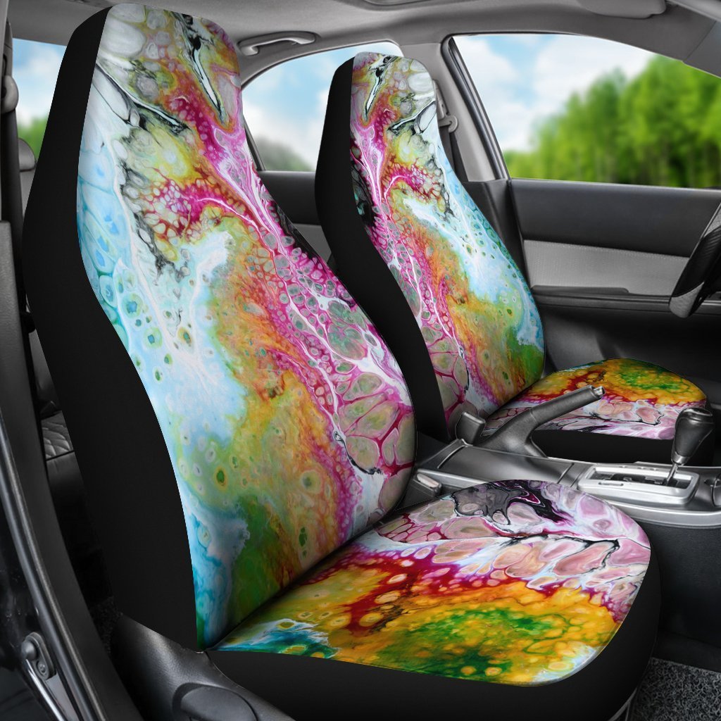 Colorful Acid Melt Universal Fit Car Seat Covers GearFrost