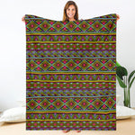 Colorful African Inspired Pattern Print Blanket