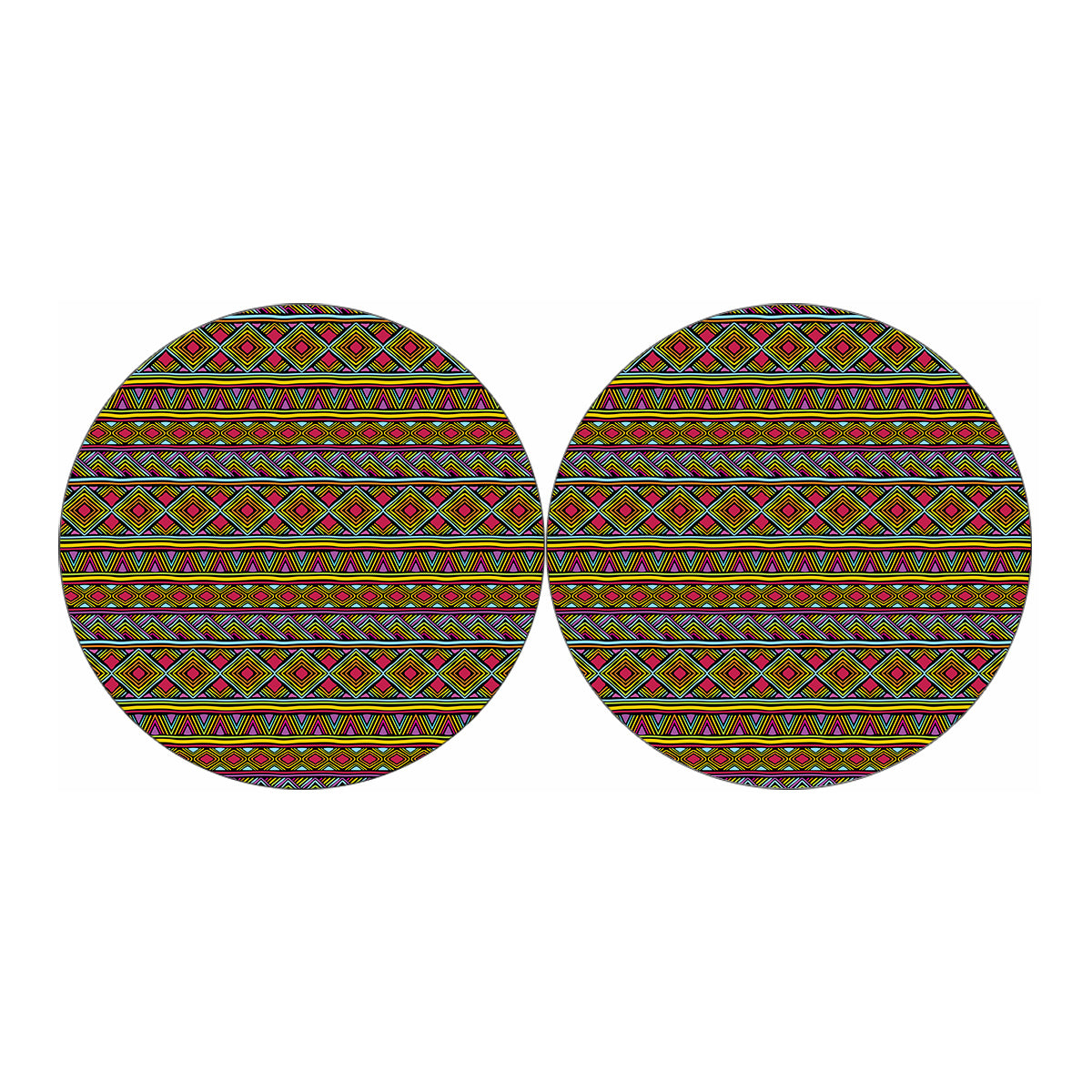 Colorful African Inspired Pattern Print Car Coasters