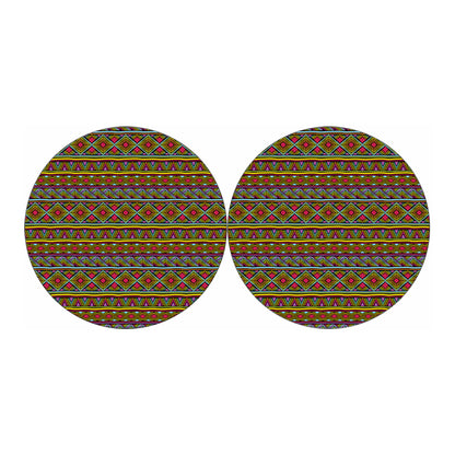 Colorful African Inspired Pattern Print Car Coasters