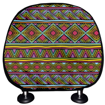 Colorful African Inspired Pattern Print Car Headrest Covers