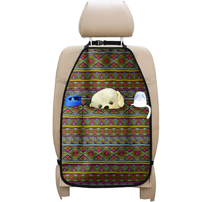 Colorful African Inspired Pattern Print Car Seat Organizers