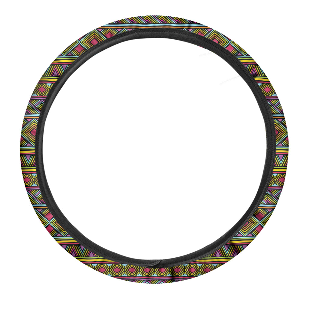 Colorful African Inspired Pattern Print Car Steering Wheel Cover