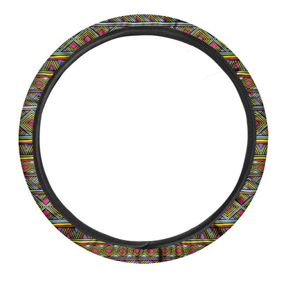 Colorful African Inspired Pattern Print Car Steering Wheel Cover