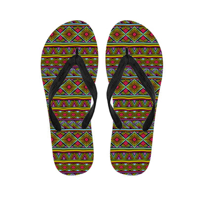 Colorful African Inspired Pattern Print Flip Flops