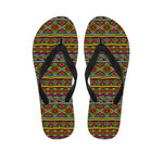 Colorful African Inspired Pattern Print Flip Flops