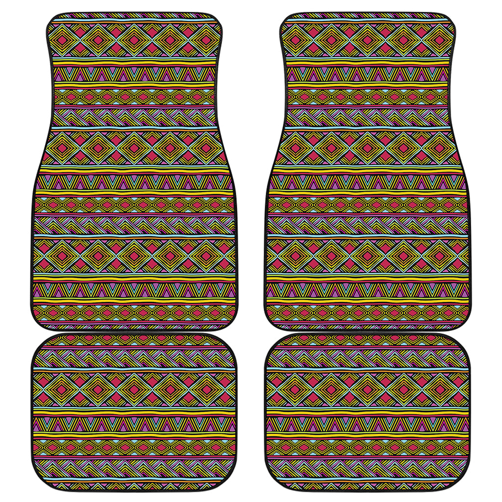 Colorful African Inspired Pattern Print Front and Back Car Floor Mats