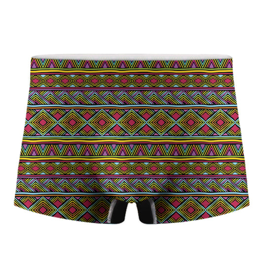Colorful African Inspired Pattern Print Men's Boxer Briefs